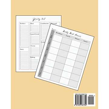 Weekly Meal Planner: 52 Week Food Planner & Grocery list Menu Food Planners Prep Book Eat Records Jo...
