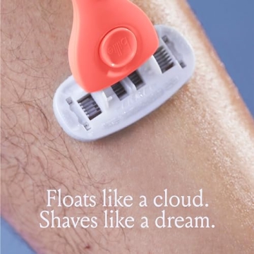 Billie Razors for Women Shave Kit – Women’s Razor + 4 x 5-Blade Razor Refills + Magnetic Holder – Coral