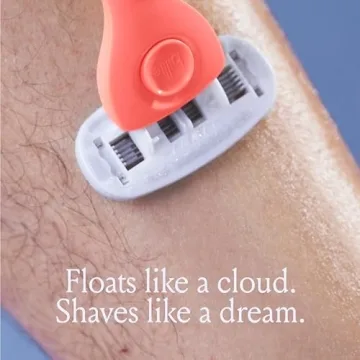 Billie Razors for Women Shave Kit – Women’s Razor + 4 x 5-Blade Razor Refills + Magnetic Holder – Coral