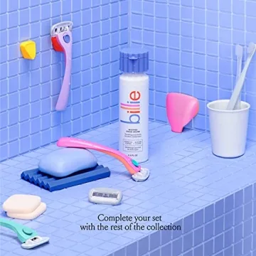 Billie Razors for Women Shave Kit – Women’s Razor + 4 x 5-Blade Razor Refills + Magnetic Holder – Coral