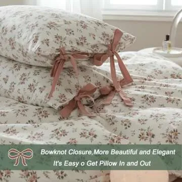 Pink Floral Duvet Cover Set Twin - Elegant Country Bedding