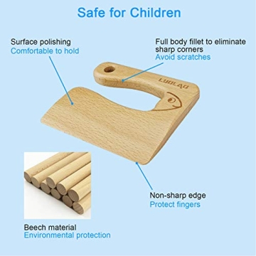 LUOLAO Wooden Kids Knife, Safe for Toddlers Cooking