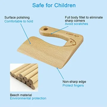 LUOLAO Wooden Kids Knife, Safe for Toddlers Cooking