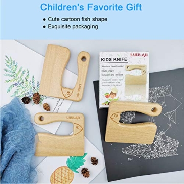 LUOLAO Wooden Kids Knife, Safe for Toddlers Cooking