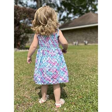 Vieille Toddler Girls Playwear Dresses Summer Halter Beach Sundresses 3T Casual Backless Mermaid Birthday Party Dress 2-3 Years