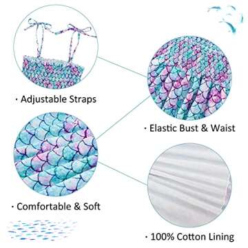 Vieille Toddler Girls Playwear Dresses Summer Halter Beach Sundresses 3T Casual Backless Mermaid Birthday Party Dress 2-3 Years