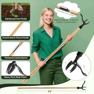 Detachable Stand Up Weed Puller Tool for Effortless Gardening