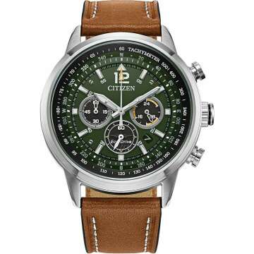 Citizen Men's Sport Casual Avion Eco-Drive Chronograph Watch, Dual Time Zones, 12/24 Hour Time, Sphe...