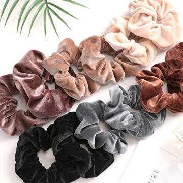 IVARYSS 12 Pcs Velvet Scrunchies for Women and Girls