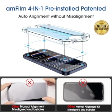 amFilm OneTouch iPhone 17 Pro Max Screen Protector 6.9''
