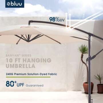 BLUU BANYAN 10ft Patio Umbrella - Perfect for Outdoor Elegance