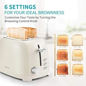 Ultrean 2-Slice Toaster with Extra-Wide Slots & 6 Settings