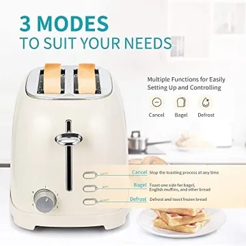 Ultrean 2-Slice Toaster with Extra-Wide Slots & 6 Settings