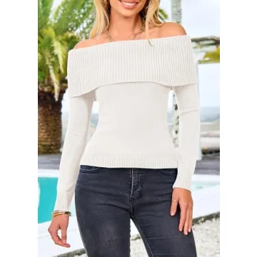 PRETTYGARDEN Stylish Off Shoulder Sweater for Women