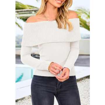 PRETTYGARDEN Stylish Off Shoulder Sweater for Women