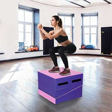 EASIGO 47"X24"X14" Sports Folding Gymnastics Cheese Mat Gym Fitness Tumbling Skill Shape Mat for Kid...