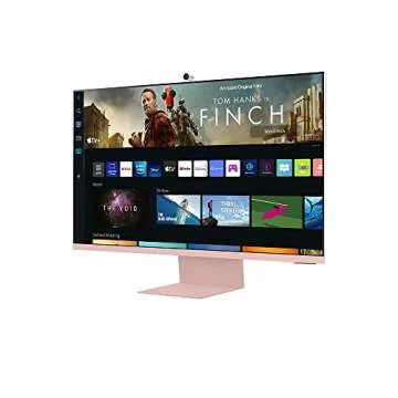 SAMSUNG M8 Series 32-Inch 4K UHD Smart Monitor & Streaming TV with Slim-fit Webcam for PC-Less Experience, Netflix, HBO, Prime VOD, & More, Apple Airplay, WiFi, BT, Built-in Speakers, 2022, Pink