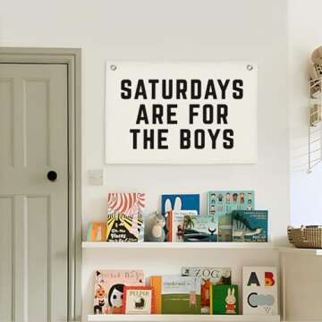 Lacama Saturdays Are For The Boys Banner,Flags for Bedroom Dorm Flags for Guys,Boys Room Wall Decor,...