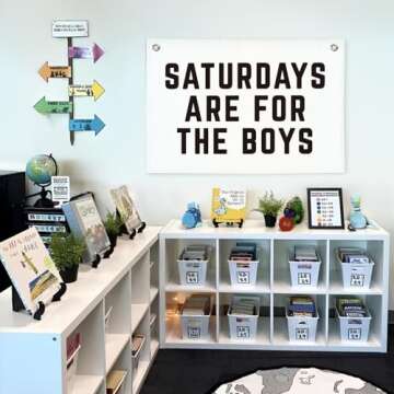 Lacama Saturdays Are For The Boys Banner,Flags for Bedroom Dorm Flags for Guys,Boys Room Wall Decor,Playroom Kids Room Wall Decor Wall Hanging Banner Flag,30x20 Inch