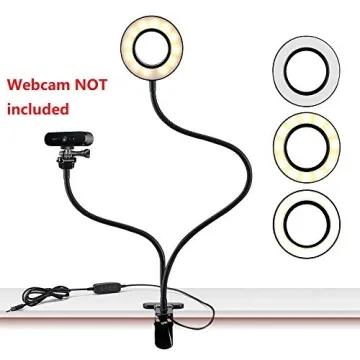 Webcam Light Stand with Adjustable Selfie Ring Light