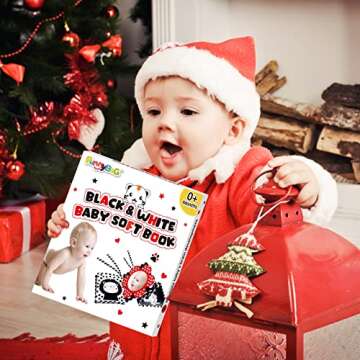 FUNNYB&G Black and White Baby Toys - High Contrast Baby Sensory Book 0-3 Months for Newborns Brain Development Tummy Time Mirror Toys Infant Montessori Learning Toys for Babies 0-6-12 Month