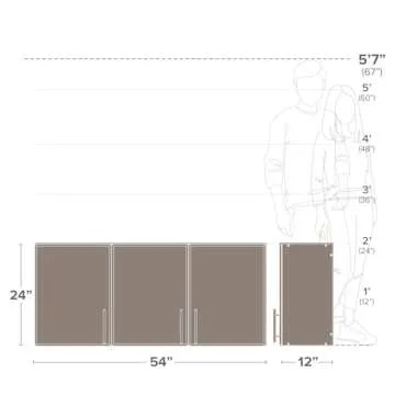 Prepac Elite 3-Door Wall Cabinet/Pantry Storage Cabinet | White, 54W x 24H x 12D | Versatile Garage Wall Cabinet by Prepac