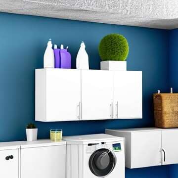 Prepac Elite 3-Door Wall Cabinet/Pantry Storage Cabinet | White, 54W x 24H x 12D | Versatile Garage Wall Cabinet by Prepac