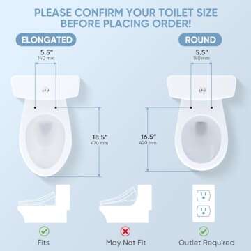 LEIVI Smart Bidet Toilet Seat with Wireless Remote and Side Panel, Multiple Spray Modes, Adjustable Heated Seat, Warm Water and Air Dryer, Auto LED Nightlight, Elongated