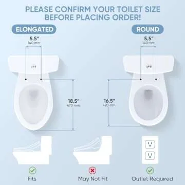 LEIVI Smart Bidet Toilet Seat with Wireless Remote and Side Panel, Multiple Spray Modes, Adjustable Heated Seat, Warm Water and Air Dryer, Auto LED Nightlight, Elongated