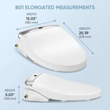 LEIVI Smart Bidet Toilet Seat with Wireless Remote and Side Panel, Multiple Spray Modes, Adjustable Heated Seat, Warm Water and Air Dryer, Auto LED Nightlight, Elongated