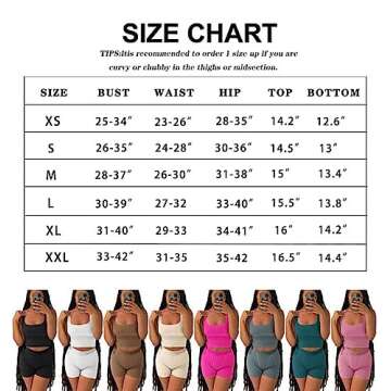 ZFLM Casual Workout Sets Two Piece Outfits for Women Ribbed Crop Tank Top High Waist Yoga Leggings Active Wear
