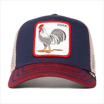 Goorin Bros. The Farm Unisex Baseball Trucker Hat, Navy (All American Rooster), One Size