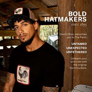 Goorin Bros. The Farm Unisex Baseball Trucker Hat, Navy (All American Rooster), One Size