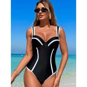 ZRTAK Tummy Control Swimwear One Piece Monokini