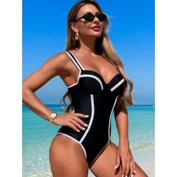 ZRTAK Tummy Control Swimwear One Piece Monokini