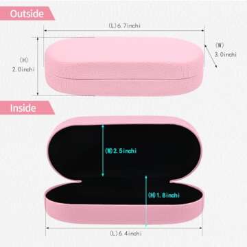 ZKFLLO 2 PACK Large Hard Shell Sunglasses Case, Protective Case For Sunglasses and Eyeglasses (black...