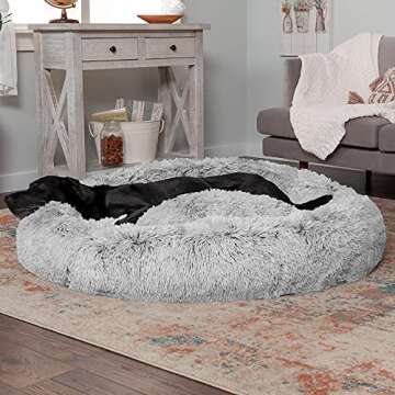 Furhaven Jumbo 45" Round Calming Dog Bed for Large Dogs - Refillable & Washable