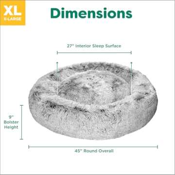 Luxury Furhaven 45" Round Dog Bed - Jumbo Refillable Comfort