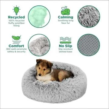 Luxury Furhaven 45" Round Dog Bed - Jumbo Refillable Comfort