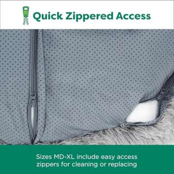 Luxury Furhaven 45" Round Dog Bed - Jumbo Refillable Comfort