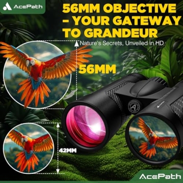 AcePath 15x56 High Powered Binoculars - Waterproof & Clear Vision