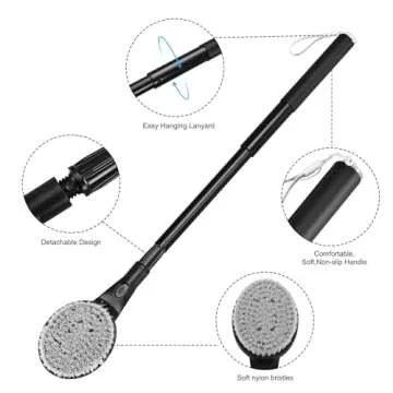 Back Scrubber with Anti Slip, 25.7” Telescopic Shower Brush