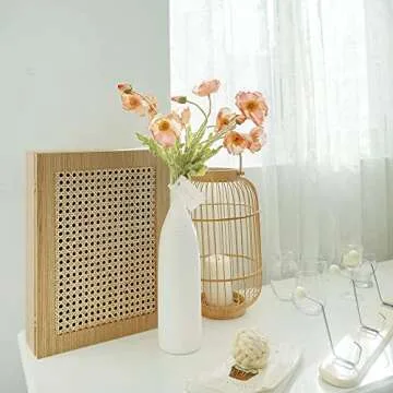 Kamang Artificial Poppy Silk Flowers (3 Stems) for Home Decor and Wedding. Faux Poppy Flower Centerpiece. Artificial Plants Peach Flower Arrangement. Silk Flowers for Decoration (Gradient Coral)