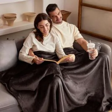 Exclusivo Mezcla Extra Large Fleece Throw Blanket for Couch, Sofa, 300GSM Super Soft and Warm Blankets, Coffee Throw All Season Use, Cozy, Plush, Lightweight, 50x70 Inches