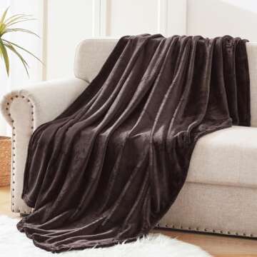 Exclusivo Mezcla Extra Large Fleece Throw Blanket for Couch, Sofa, 300GSM Super Soft and Warm Blankets, Coffee Throw All Season Use, Cozy, Plush, Lightweight, 50x70 Inches