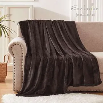 Exclusivo Mezcla Extra Large Fleece Throw Blanket for Couch, Sofa, 300GSM Super Soft and Warm Blankets, Coffee Throw All Season Use, Cozy, Plush, Lightweight, 50x70 Inches