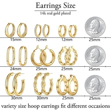 14k Gold Small Hoop Earrings for Women - Trendy & Hypoallergenic