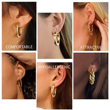 14k Gold Small Hoop Earrings for Women - Trendy & Hypoallergenic