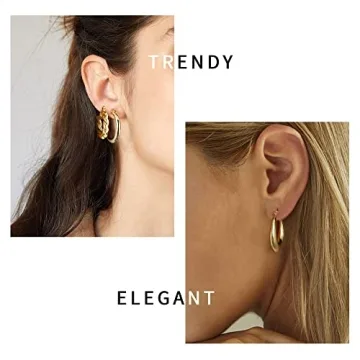 14k Gold Small Hoop Earrings for Women - Trendy & Hypoallergenic