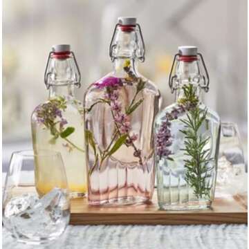 Bormioli Rocco Fiaschetta Glass Flask Set of 2 - 8.5 Ounce